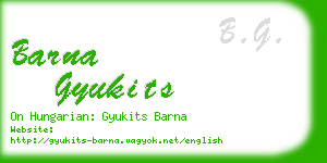 barna gyukits business card